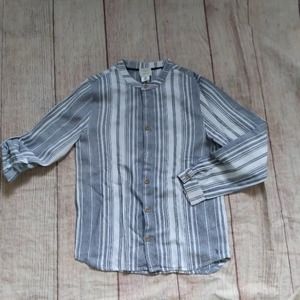 Carrement Beau pinstripe roll-up sleeve dress shirt size 12